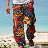 WIAOFELLAS  -  Mens Pants Men's Clothing New Solid Color Punk Design Prints Elastic Waist Outdoor Loose Casual Breathable Long Pants Highstreet