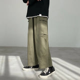 Wiaofellas  -  Men's Workwear Pants Straight Leg Loose Fit Faionable Japanese Sle Wide Leg Pants Hong Kong Sle Versatile Trendy Nine