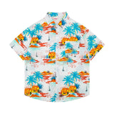 Wiaofellas  -  Hawaii Cec Ultra ular Couples ort Sve Beach Floral irt Men Loose Ins Hong Kong Sle Japanese Retro Outerwear Trendy
