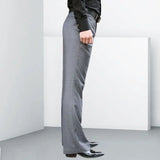 Wiaofellas  -  Wide Leg Male Suit Trousers White Luxury Bell Mouth Draped Flared Fluid Men's Summer Pants Cheap Clothes Offer Korean Style