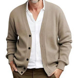 Wiaofellas  -  New Men's Casual Long Sleeved Sweater Cardigan Knitted Coats Vintage Solid Top Spring Autumn Fashione Versatile Jacket