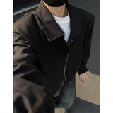 WIAOFELLAS  -  Autumn Short Jacket Men Fashion Casual Shoulder Padded Jackets Men Streetwear Korean Loose Bomber Jacket Mens Clothes M-3XL