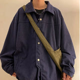 WIAOFELLAS  -  American Retro Corduroy Jackets Men's High Street Loose Casual Personality Niche Jacket Men Tops Overcoat Male Clothes