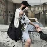 WIAOFELLAS  -  Unisex Oversized Crossbody Bag with Large Capacity and Street-Style Gothic Workmanship messenger bag men  canvas bag