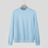 WIAOFELLAS  -  Men Hoodies O-neck Long Sleeve Streetwear Loose Casual Male Sweatshirts Fashion Solid Color Men Clothing Pullovers