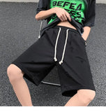 WIAOFELLAS  -  High Street Ripped Men Summer Retro Sports Cropped Pants