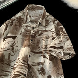 Wiaofellas  -  Trendy Men's Tie-Dye Short Sleeve Shirt - Breathable Casual Summer Top Streetwear Fashion Hawaiian Shirt for Man M-XXXXXL