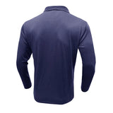 Wiaofellas  -  Men Striped Print Lapel Collar Long Sleeve Polo Shirt Autumn Winter Casual Daily Top