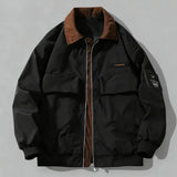 WIAOFELLAS  -  Vintage Cargo Jacket Men American Casual Loose Baseball Jersey Coat Multi Pockets Loose Streetwear Spring Autumn Couple Tops