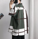 WIAOFELLAS  -  Summer New Men's Shirt Fashion Striped Short Sleeve Blouse Turn Down Collar Button Oversized Casual Shirt Men's Clothing A59