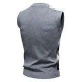 WIAOFELLAS  -  Autumn and Winter Men's New Knitted Sweater Vest Fashionable V-neck Sweater Vest Loose Pullover