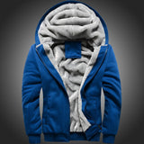 WIAOFELLAS  -  Mens Winter M-5XL Fur Sweater Hooded Korean Sports Plush Thickened Men's Coat Warm Baseball Uniform with Hat Zipper Design
