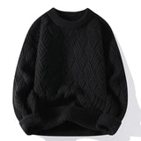 Wiaofellas  -  Autumn Winter New Men Thickened Knit Sweater Warm Coat O Neck Sweaters Pullover Jumpers Top Teenager Student Knitted Sweatshirts