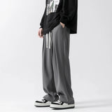 WIAOFELLAS  -  Men's Hong Kong Style Sports Pants Couple Straight Pants Loose Casual Pants Floor Pants Drooping Pants
