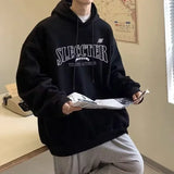 WIAOFELLAS  -  Autumn Letter Printed Hooded Sweatshirts Hombre Y2K Vintage Fleece Pullover Hoodies 2024 New Oversized Hip Hop Fashion Hoody