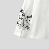 WIAOFELLAS  -  Men Shirt Stain Deep V Neck Long Sleeve Embroidery Casual Men Clothing Streetwear Loose Fashion Male Shirts Camisa S-5XL