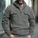 WIAOFELLAS  -  New Autumn and Winter Workwear Pullover Men's Hoodie Retro Multi Pocket Fashionable Casual Commuting Loose Sports Plus Size Top