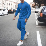 WIAOFELLAS  -  Long Sve Two-Piece Suit for Men Casual Sportswear Spring Season Outerwear Long Pants No Brand Registered Trademark