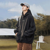 Wiaofellas  -  Brand New in Sweatshirts Couples Suede Autumn Winter Vintage Baggy Hooded Sweatshirt Man Casual Daily Oversize Man