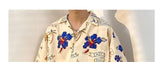 WIAOFELLAS  -  Summer New Hawaiian Floral Printing Beach Men's Suit Loose Lapel Shirt And Pants Vintage Fashion Men 2 Piece Set BS110