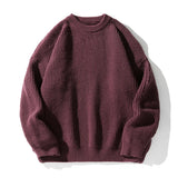 WIAOFELLAS  -  New Winter Retro Sweater Men Harajuku Knitted Solid Jumpers Oversized Streetwear Hip Hop Men Casual Warm Green Pullover Sweaters
