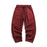 WIAOFELLAS  -  Men Winter Thicken Wool Harem Pants Men's Chinese Style Warm Oversize Trousers Male Japan Casual Plaid Pant