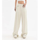 WIAOFELLAS  -  Casual Suit Pants Men Women Summer High Waist Solid Color Pantalones Hombre Harajuku Loose  Wide Leg Trousers Pocket Streetwear