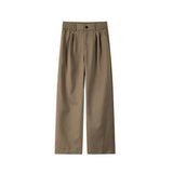 WIAOFELLAS  -  Brown Suit Pants Men Society Mens Black Dress Pants Korean Loose Casual Straight Pants Mens Office Formal Trousers Large Size