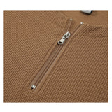 WIAOFELLAS  -  Men Clothing Trend Long Sleeve Half Zipper T-Shirt Loose Spring Autumn Split American Tide T- Tops Solid Tees Shirts Tshirt New