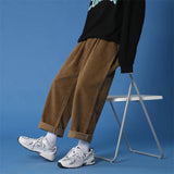 Wiaofellas  -  Winter Thick Corduroy Pants Men Warm Vintage Casual Pants Men Japanese Streetwear Loose Wide Leg Pants Men Thicken Trousers
