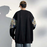 Wiaofellas  -  New Bear Graphic Print Pullovers Men Y2K Vintage Streetwear Crewneck Sweatshirts Hombre Autumn Hip Hop Loose Tracksuit Clothing