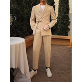 WIAOFELLAS  -  Latest Men's Suit Blazer Pants Designs Slim Fit 2 Pieces Groom Wear Best Men Wedding Set Costume Homme Mariage