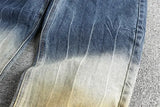 WIAOFELLAS  -  Patchwork fashion tie dye men's jeans loose straight leg American high street trend youth spring and autumn pants