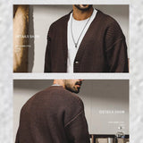 Wiaofellas  -  Men's autumn and winter fashion cardigan sweater button jacket slim fit for luxury brand knitted thick sweater jacket