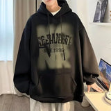 WIAOFELLAS  -  New Goth Letter Print Hooded Sweatshirts For Men Vintage Cotton Fleece Hoodies Hip Hop Fashion Y2K Streetwear Hoody Clothes