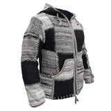 Wiaofellas  -  Fashionable Mens Sweater Hoodies Vintage Zipper Long Sleeve Patchwork Sweaters For Men Autumn Winter Trendy Knit Hooded Sweater