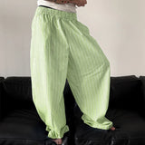 WIAOFELLAS  -  Men Striped Pants Joggers Elastic Waist Oversize Casual Wide Leg Trousers Men Streetwear 2025 Fashion Male Long Pants