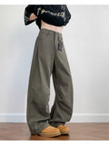 Wiaofellas  -  Men's Loose Fit Casual Pants 2026 M-5XL Plain Color Wide Leg Comfortable Blend Urban Streetwear Daily Wear Black White