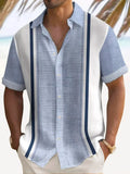 Wiaofellas  -  Striped solid color decorative short sleeved polo shirt for home and outdoor leisure breathable polo shirt for men's clothing