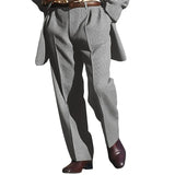 Wiaofellas  -  Men's Solid Color Simple Basic Casual Knitted Suit Trendy Business Daily Trousers Four Seasons New Fashion Male Clothes Pants