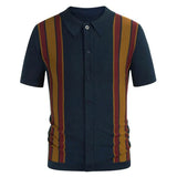 WIAOFELLAS  -  Men's Clothing Summer New Shirt for Men Fashion Splicing Short-sleeved Cardigan Color Collision Business Polo Shirt Blouset