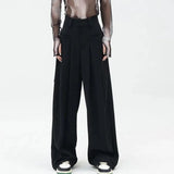 WIAOFELLAS  -  Casual Suit Pants Men Women Summer High Waist Solid Color Pantalones Hombre Harajuku Loose  Wide Leg Trousers Pocket Streetwear