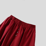 WIAOFELLAS  -  Men Wide Leg Pants Solid Color Joggers Loose Elastic Waist Trousers Men Streetwear Fashion Casual Long Pants S-5XL