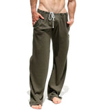 WIAOFELLAS  -  Men's Casual Stretch Rib Knit Flare Pants Casual Wear