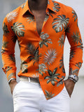 WIAOFELLAS  -  Vintage 3D Digital Printing Shirts Mens Elastic Slim Fit Long Sleeve Casual Shirt Spring Fashion Buttoned Turn-down Collar Shirt
