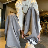WIAOFELLAS  -  Grey Suit Pants Men Fashion Society Mens Black Dress Pants Korean Loose Casual Wide Leg Pants Mens Office Formal Trousers 4XL