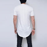 Wiaofellas  -  Men's White Slim T-Shirt Summer Short Sleeve Round Neck Tees Casual Youth Breathe Soft Cotton Top Basic Male Clothing