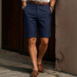 Wiaofellas  -  Mens Summer Thin Straight Leg Suit Shorts Business Casual 5 Inch Formal Shorts