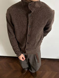 WIAOFELLAS  -  Knitwear Casual Sweatercoats Mens Vintage Button-up Turtleneck Knitting Cardigan Tops Men Vintage Long Sleeve Slim Knit Jackets