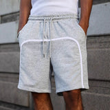 Wiaofellas  -  Men's Casual Straight Leg Quick Dry Solid Color Five-Quarter Shorts Polyester Fiber Spring Season Sport Style Daily Wear